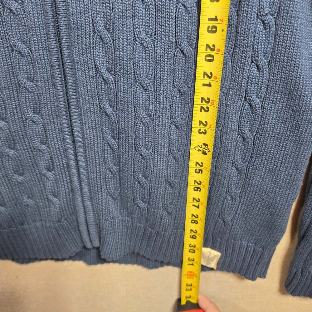 Company 81 Cable Knit Cardigan Mens XL 100% Cotton Full Zip Blue Fisherman - Picture 5 of 10